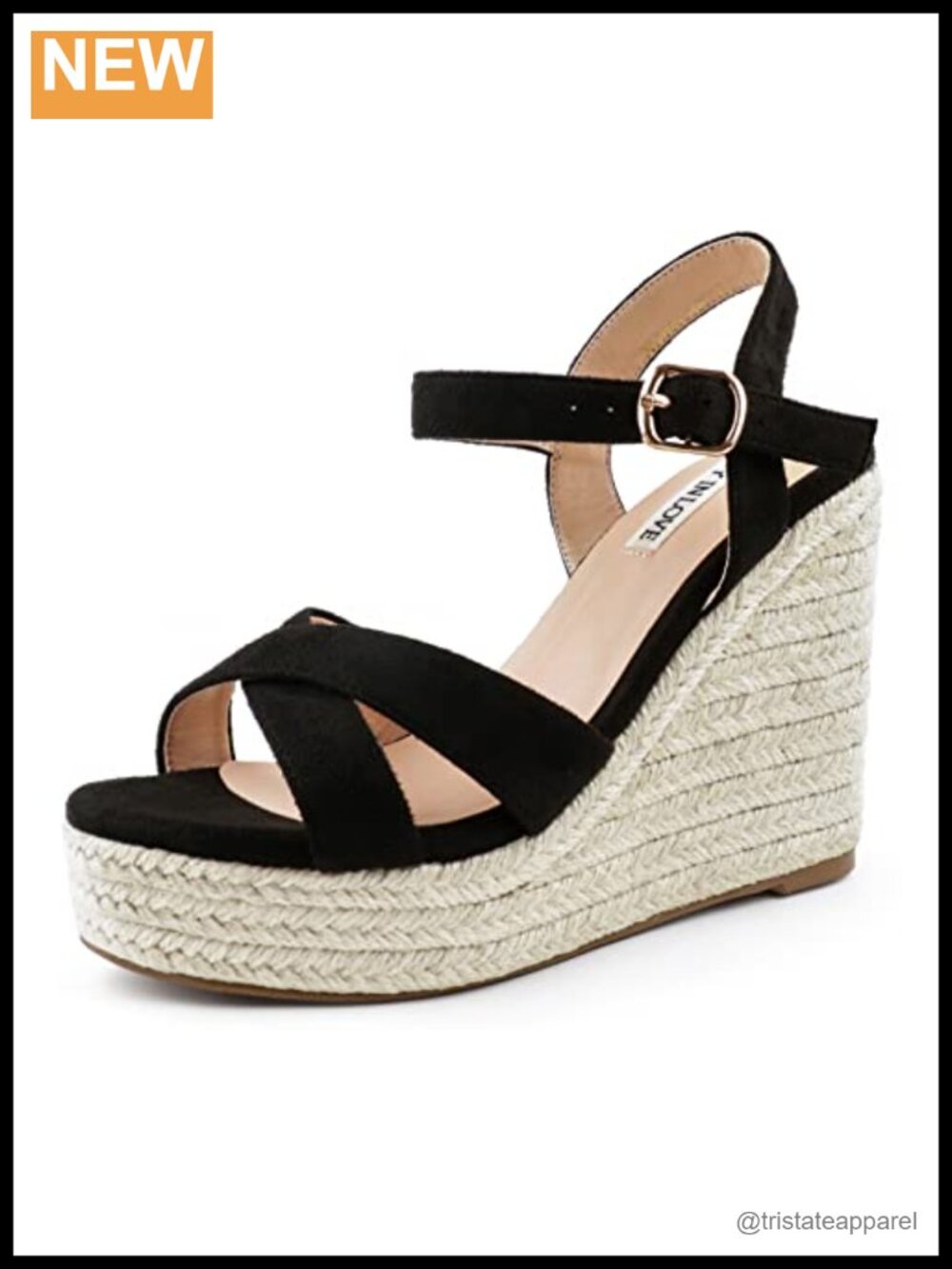 Women's Espadrilles Platform Wedge Sandals Ankle Strap Open Toe Buckle